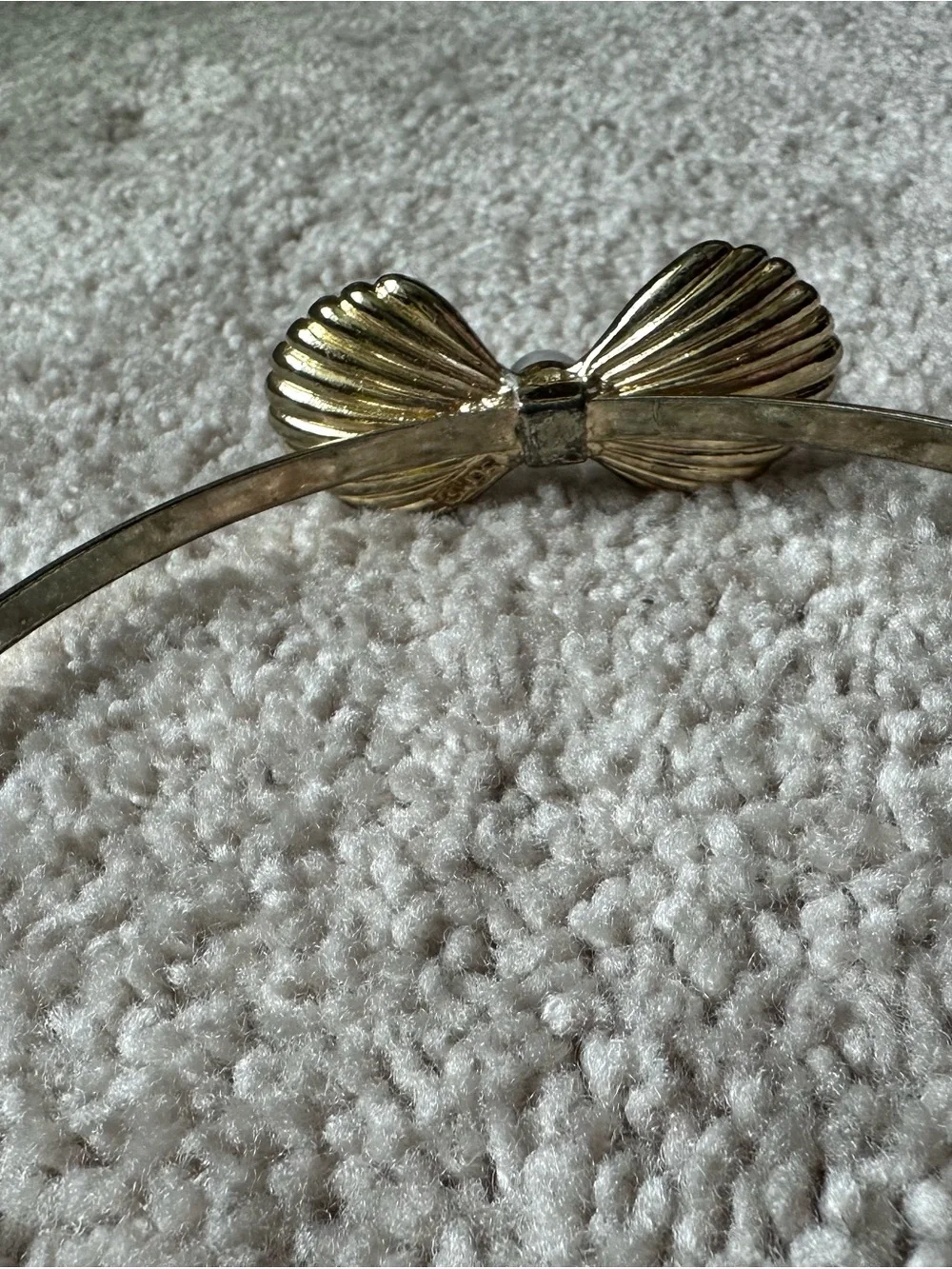 Gold Bow Pearl Accent Headband - Women Accessories